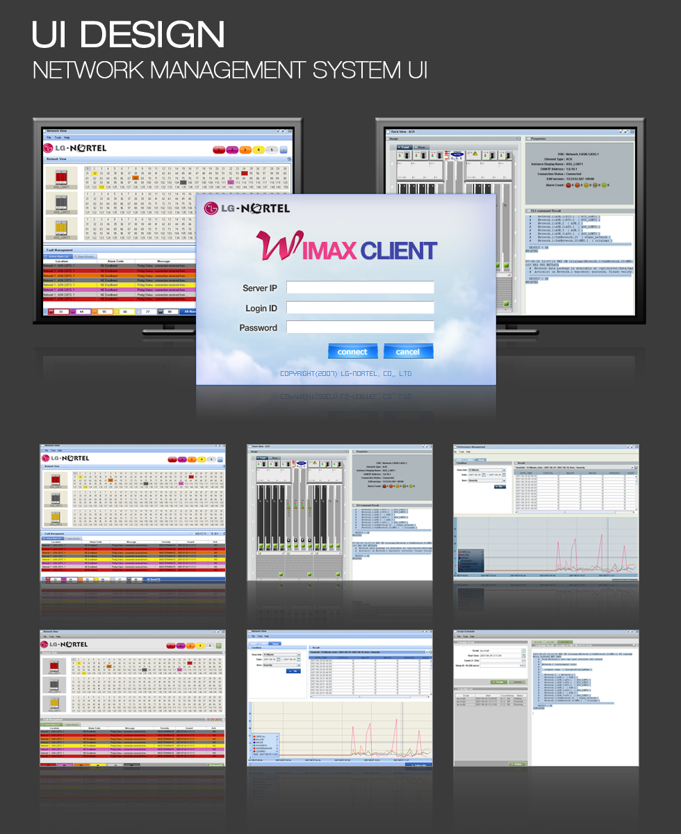 LG Nortel W-max Client Network Management System UI Design