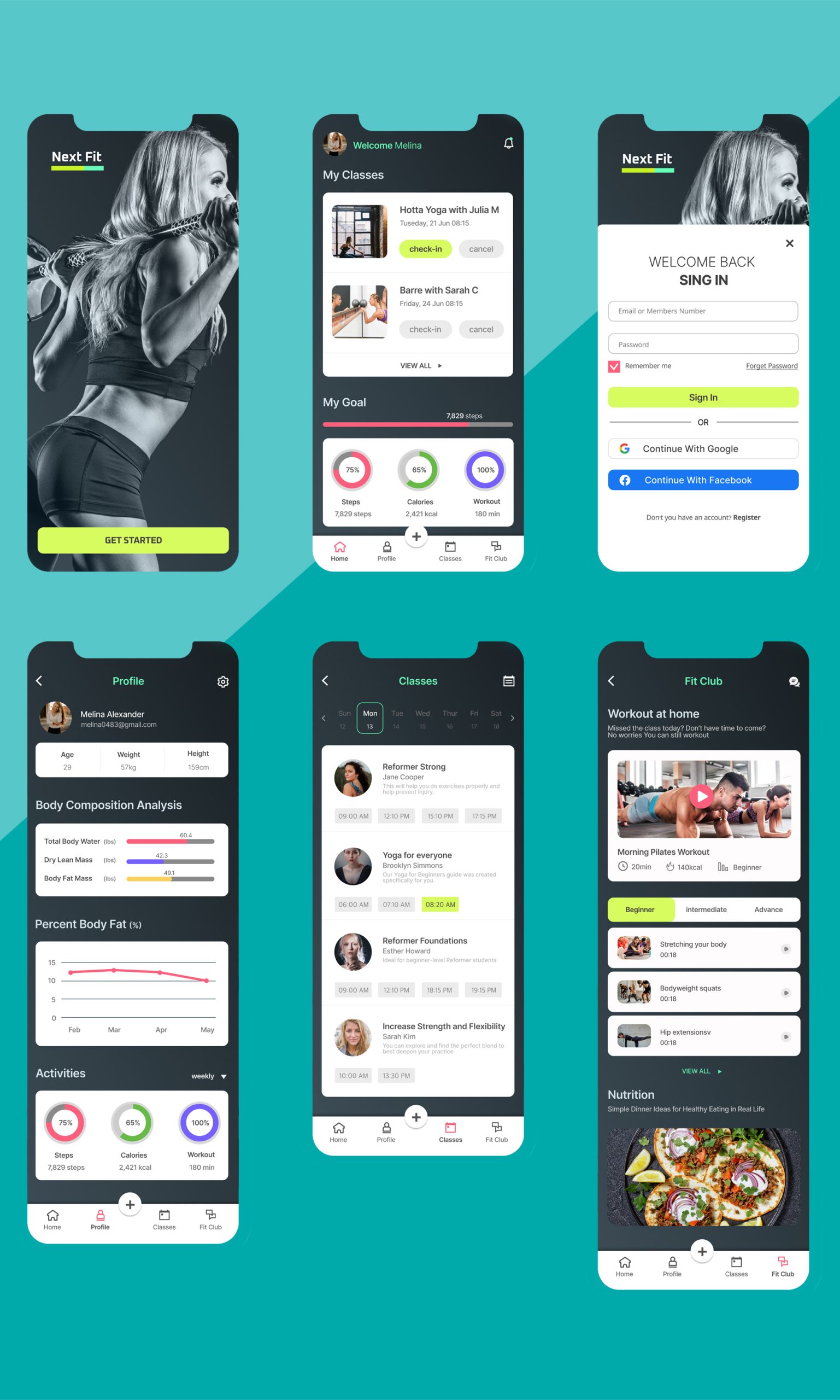 Gym Mobile App Design